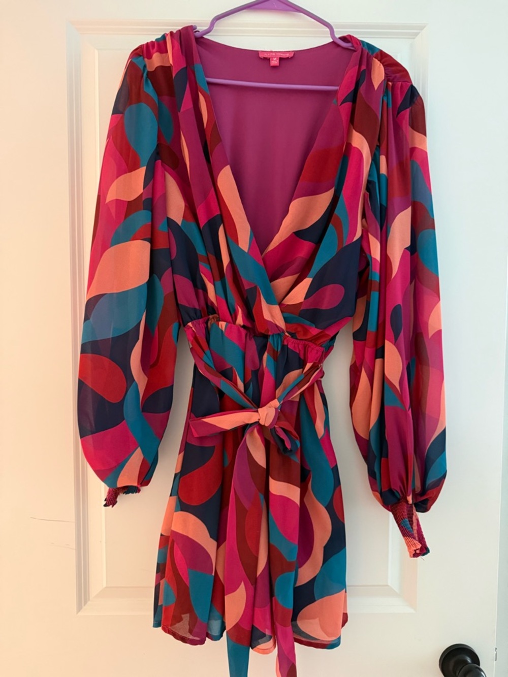 Women's Multi-Color Printed Wrap Dress